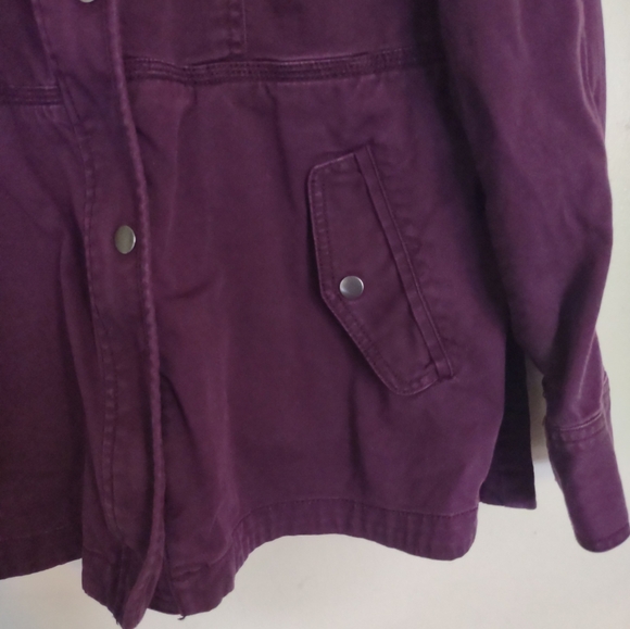 Loft Purple Women's Hooded Zip Up Utility Jacket Size M - Picture 9 of 12